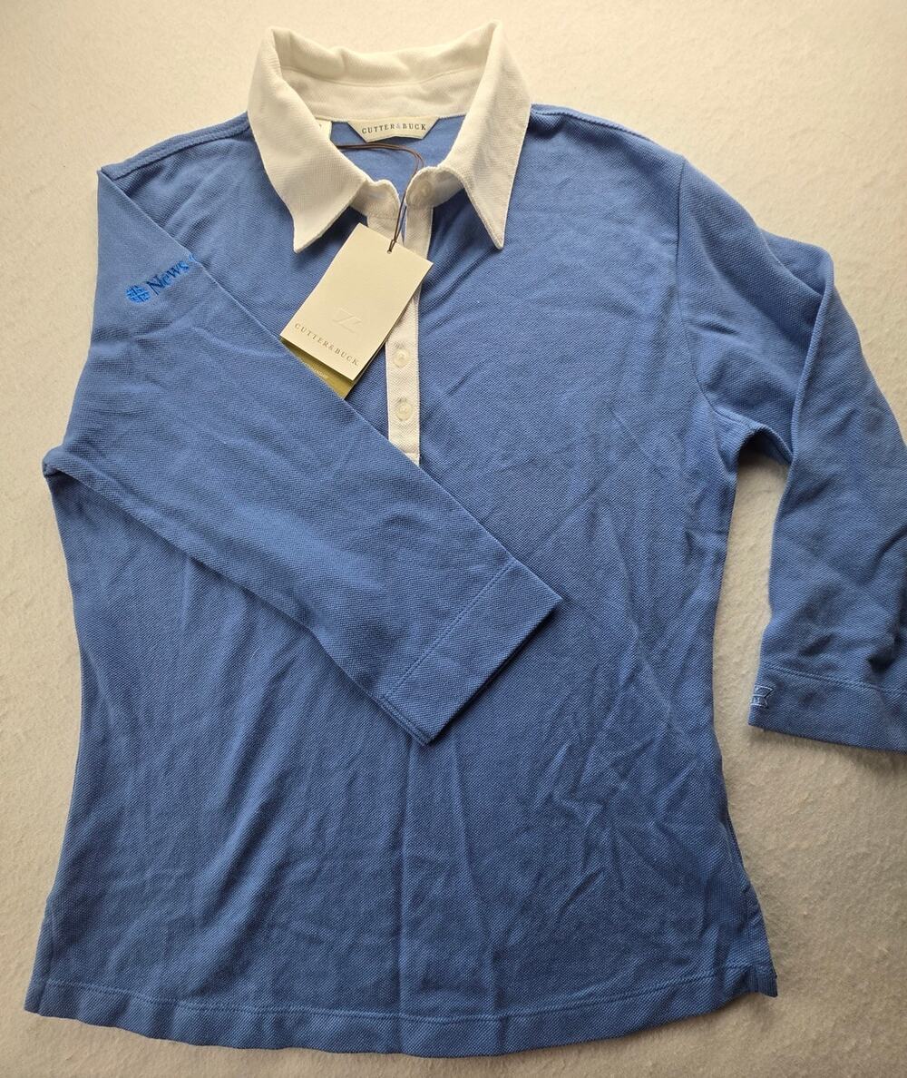 Cutter And Buck Blue Collard Pullover Shirt Size XS NWT